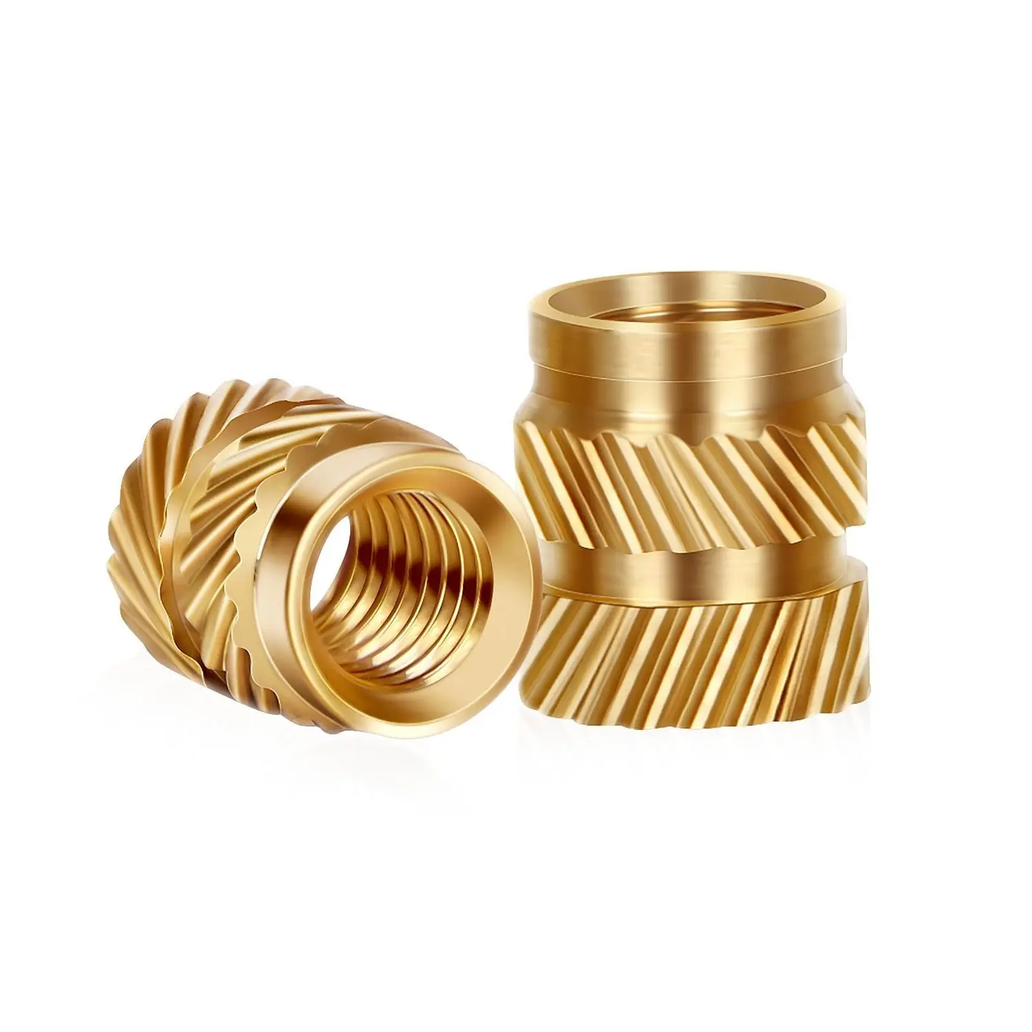 M3 x 4mm L x 4.2mm OD Threaded Inserts, 100 PCS Metric Knurled Insert Nuts, Premium Brass Heat Seat Inserts for 3D Printing Components