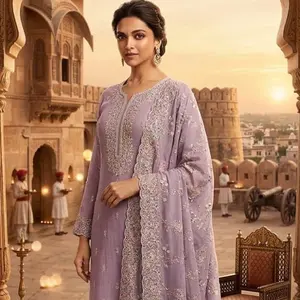 Long Length Pakistani Suit Designer Boutique 3pcs Suits with Stone & Jaal Work Dupatta 48 Inches Elegant Occasions Formal Womenswear