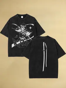 Bleach Rukia Kuchiki Washed Black T-Shirt