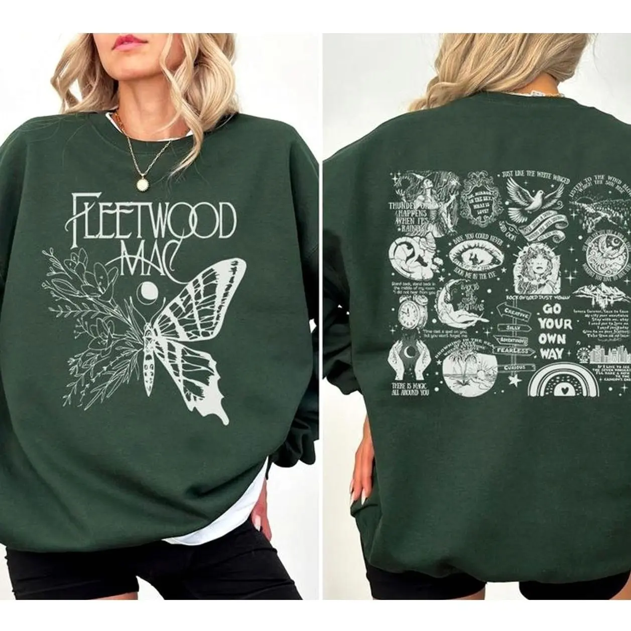 Tracklist Stevie Nicks Double Sides Newest Sweatshirt Fleetwood Mac Butterfly Graphic Tshirt, Gifts For Her, Gift for fan  ORJ