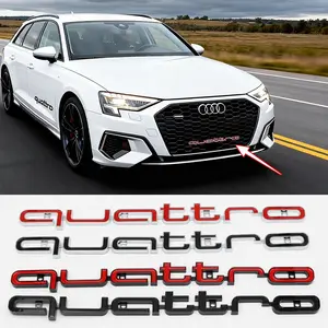 Audí Quattro Logo Abs Material Car Exterior Front Grille Emblem, Fits A6 Rs4 Rs6 A7 A8 Q3 Q5 Rs7 A3 A4 A5 Q7 Rs3 Rs5 Models, Stylish Decoration
