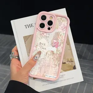 Vintage Castle Pattern Phone Case, Decorative Phone Protector Cover, Phone Accessories Compatible with iPhone 11 12 13 14 15 Pro Max, Casing