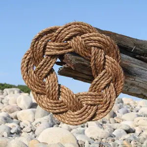 Nautical Wreath, Manila Rope Wreath Sailor Knot Wreath for wall or Centerpiece