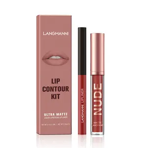 Matte Lipstick and Lip Liner Makeup Set, Moisturizing Lip Color with Smooth Finish for Daily Makeup and Special Occasions