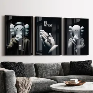 Set of 3 KAWS Christian Hypebeast Figure Poster Set, Printable KAWS Graffiti Poster, Hypebeast Toys, Hypebeast Sneaker,Art prints