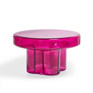 Luxmod Glass Pedestal End Table - Elegant and Versatile