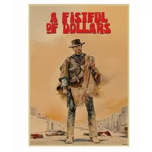 Clint Eastwood Poster - The Good The Bad and The Ugly Vintage Print, Western Wall Art for Man Cave, Office, Bar Decor