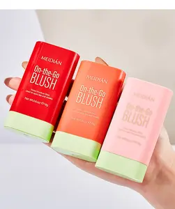 No-Blend Cream Blush Stick - 3 Effortless Shades (Red, Pink, Orange) | Finger-Applicable, Skin-Like Finish, All-Day Freshnesspumps of blush