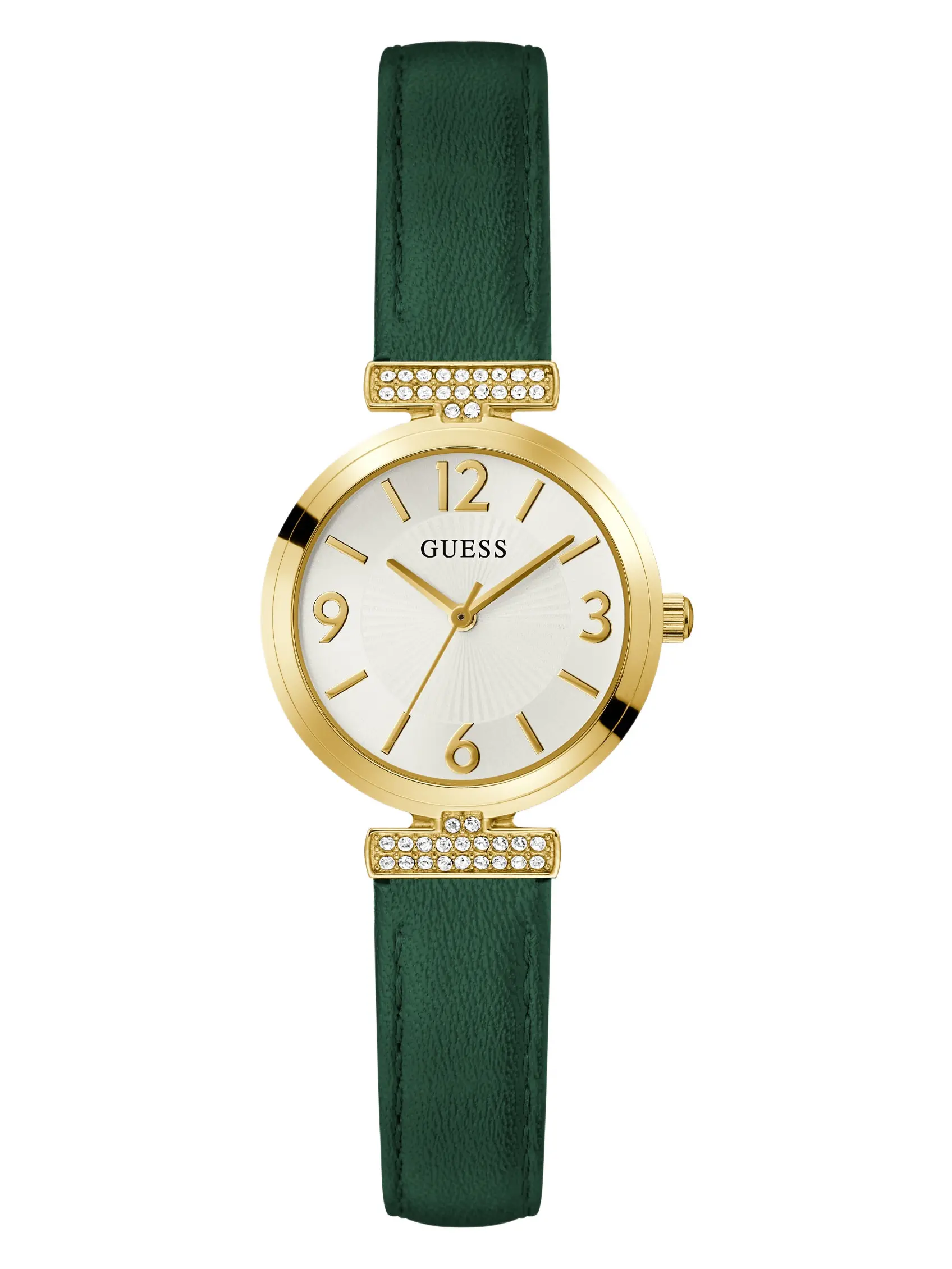 GUESS Female Gold-Tone and Leather Analog Watch