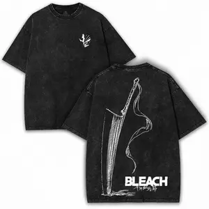Ichigo Kurosaki x Bleach Graphic Tee – Epic Bankai Form with Hollow Aura in Washed Oversized Fit | Ultimate Anime Tee for Soul Reaper Fans