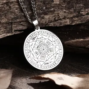 GTHIC Seal of The Seven Archangels Spiritual Stainless Steel Necklace for Men Women Daily Wear Fashion  Talisman Jewelry