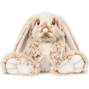Bunny Microwavable & Weighted Stuffed Animals - 1.5 Lbs Unscented Heating Pad for Period Cramps Pain Relief and Anxiety, Cute Bunny Plush Toys Gifts for Women Girls Adults and Kids by Happy Fuel
