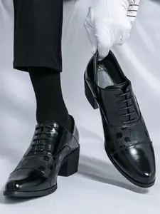 Men's Business Style Solid Color Lace Up Oxfords, Fashionable Pointed Toe Dress Shoes for Work Office, Male All-match Shoes for Daily Wear