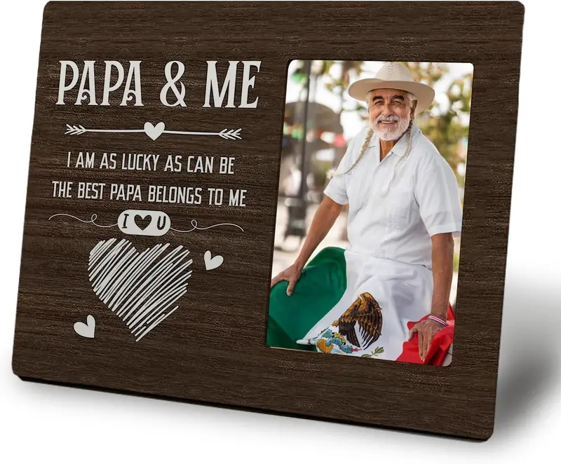Papa and Me Picture Frames - Papa Gifts for Grandpa, Father's Day, Birthday or Christmas - 4x6 Frame