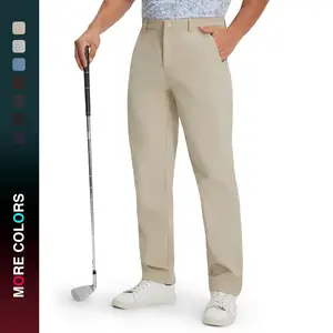 MAELREG Men's Fleece Lined Pants 30"/32"/34" Winter Warm Golf Work Mens Dress Pants Water Resistant for Casual with Pockets Light Khaki
