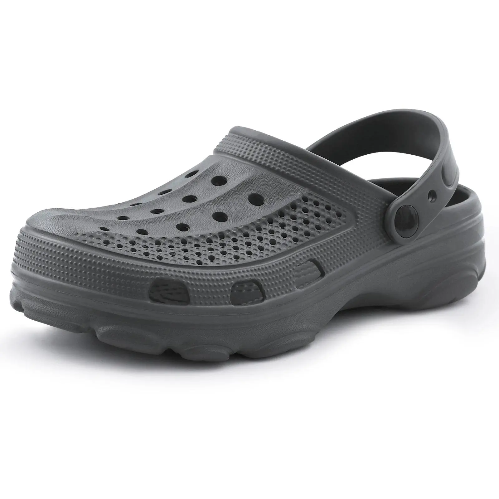 Kidmi New Men's Clogs Sandals Deep Heel Men Flat Sandals Summer Holes Waterproof Home Sandals Outdoor Antiskid Sole Beach Slides