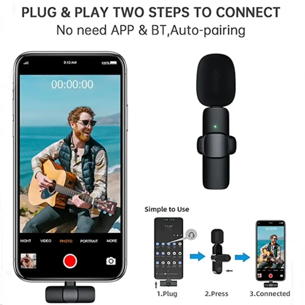 Microphone Wireless Bluetooth Audio for Smartphone