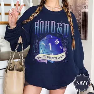 Adhd&d Roll for Concentration Sweatshirt, Dunge0ns and Drag0ns Shirt, Adhd D&d Shirt, D20 Dice Tshirt
