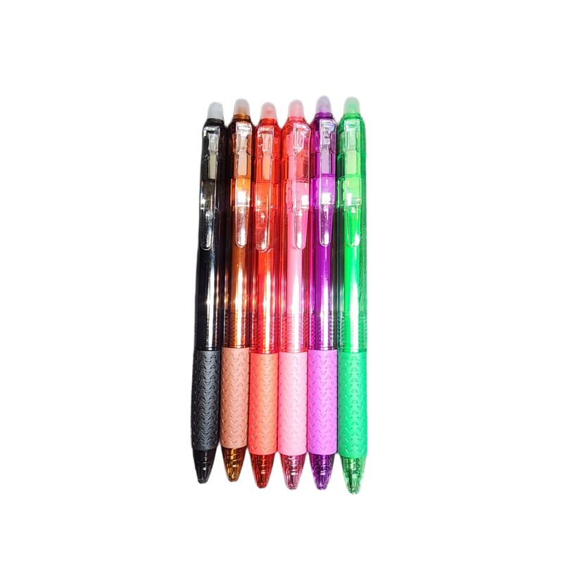 Retractable Erasable Pens - 6 Colorful Inks, Fine Point, Clicker ...