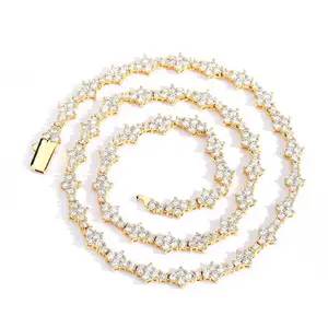 Hip-Hop Full Diamond Airplane Chain High-Quality Zircon Tennis Necklace for Men Niche Simple Jewelry outdoor window