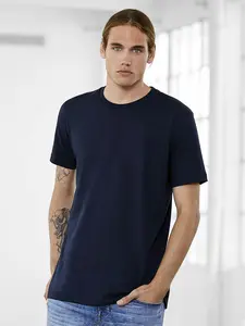 Mens Organic Premium Fitted Double Stitch Hemline Short Sleeve T Shirt