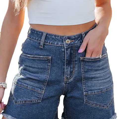 Sidefeel Womens Jean Shorts Casual Summer High Waisted Stretchy Raw Hem Denim Shorts with Pockets DealsForYouDays summerwins WeeklyDeals Summer Outfit