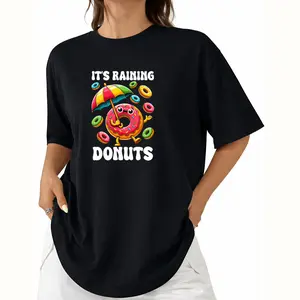 Summer 2026 Short-Sleeved Printed T-Shirt Featuring a Sprinkle Donut Design, Available in a Unisex Style for Both Men And Women, Made of 180G Fabric