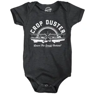 Crop Duster Airplane Leave The Smell Behind Baby Bodysuit Funny Sarcastic Fart Joke Jumper for Infants Funny Baby Onesies Funny Adult Humor Onesie Novelty Onesie Black -