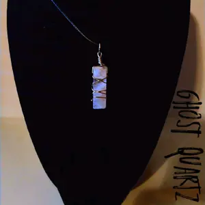 Ghost Quartz Necklace - Handcrafted Gemstone Pendant with Adjustable Cord for Everyday Wear