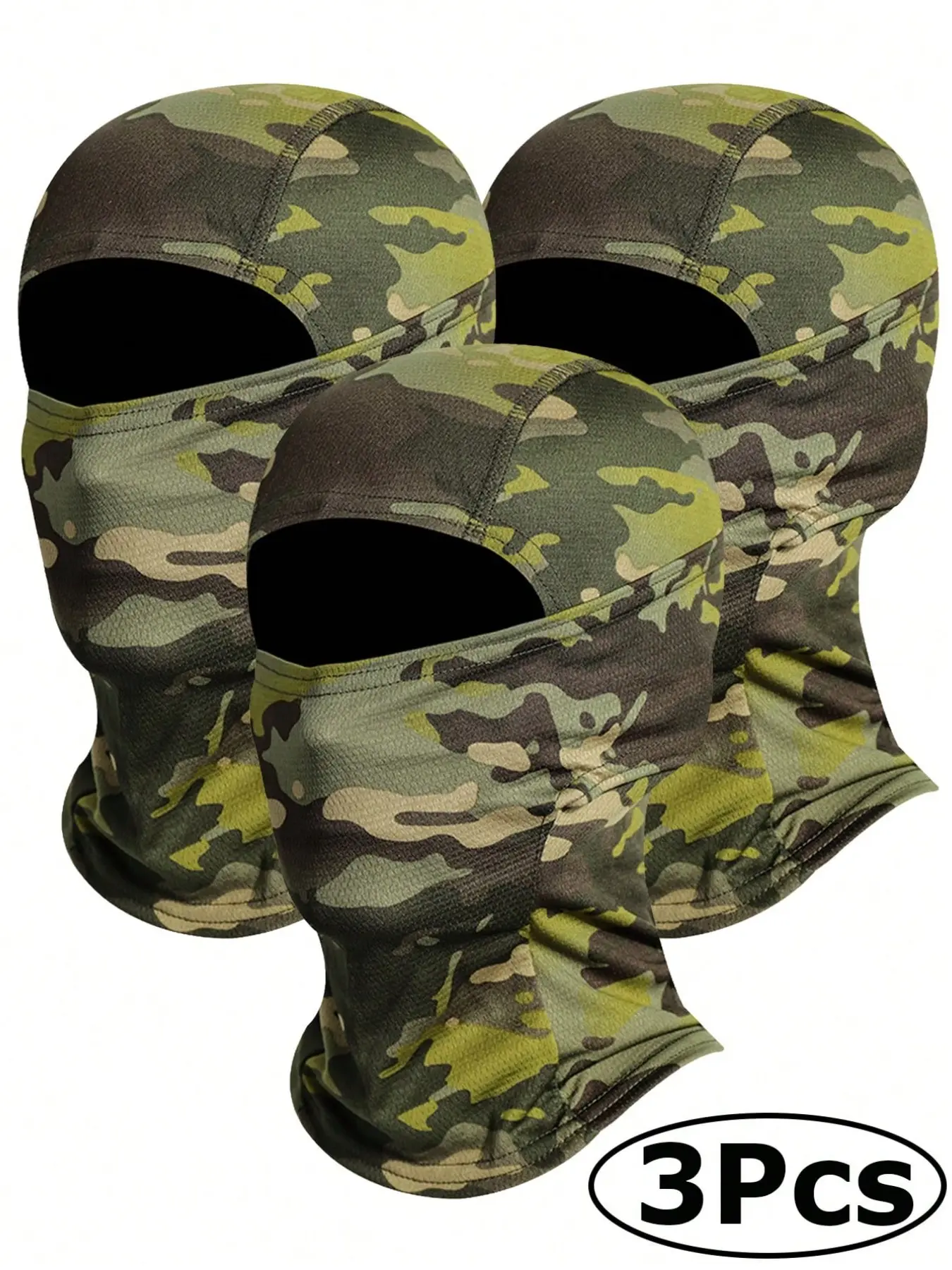 3Pcs Camo Balaclava Face Mask Ski Mask for Men Women,Shiesty Mask UV Protector for Military Tactical Cycling Hunting Snowboard, Outdoor Sports Mask