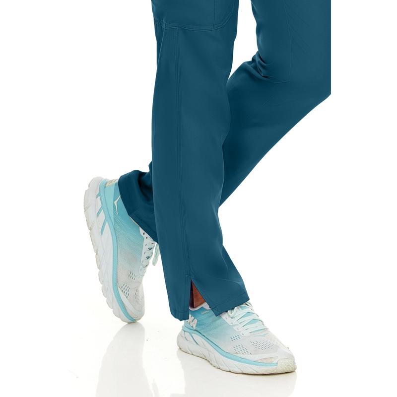 MediChic Women's Straight Leg Six Pocket Cargo Scrub Pants with 4-Way Stretch Scrubs