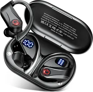 2026 Wireless Headphones 120Hrs Bluetooth 6.1 Earbuds Sports Earhooks with Fast Charging Case, Dual LED Display Earphones ENC Mic with Easy Button, IPX7 Waterproof Earbud for Gym/Running/Workout