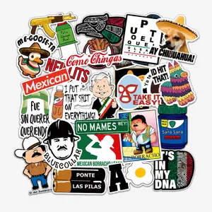 30pcs Funny Mexican Humor Stickers, Spanish Vinyl Decals, Waterproof Cartoon Meme Sticker Pack for Laptop, Water Bottle, Hard Hat, Toolbox, Phone, Skateboard and Car Bumper