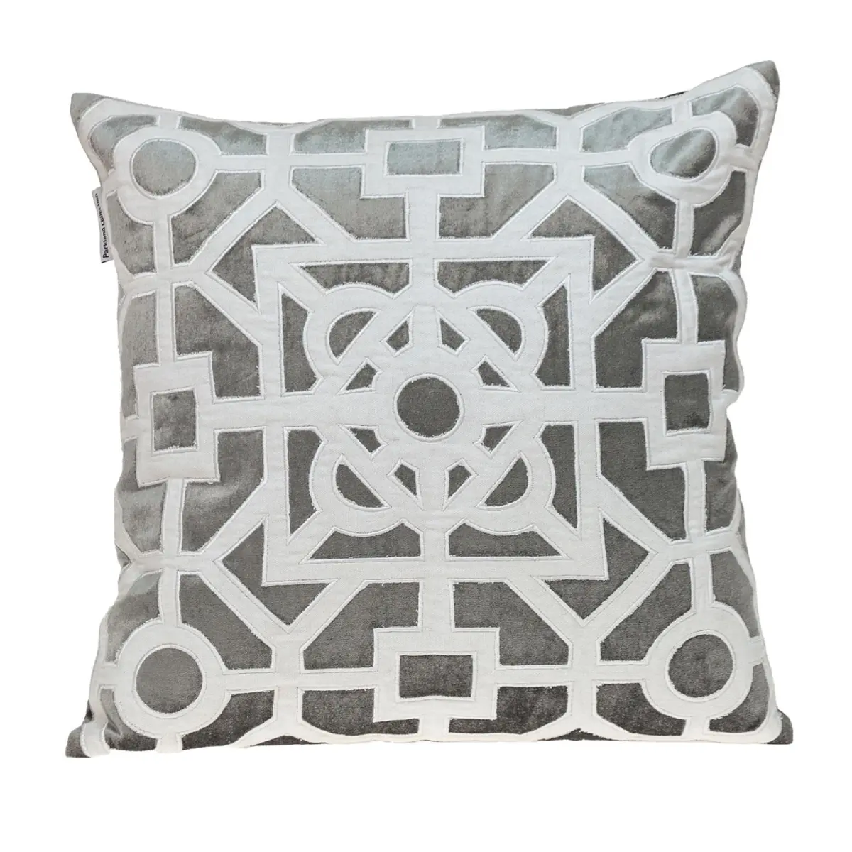 Parkland PILM21427 Hazel 18x18x4in Velvet Transitional Look Square Throw Pillow - 360-Degree Stand, Classic Ethnic Pattern, Woven Finish, Hidden Zipper, Home Decor Cushion, Dry Clean Only, Indoor Use