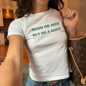 [Sale up to 30%] Saint Drinking Patrick’s Day Baby Tee, Irish Drinking Shirt for Girls, St Paddy Party Top