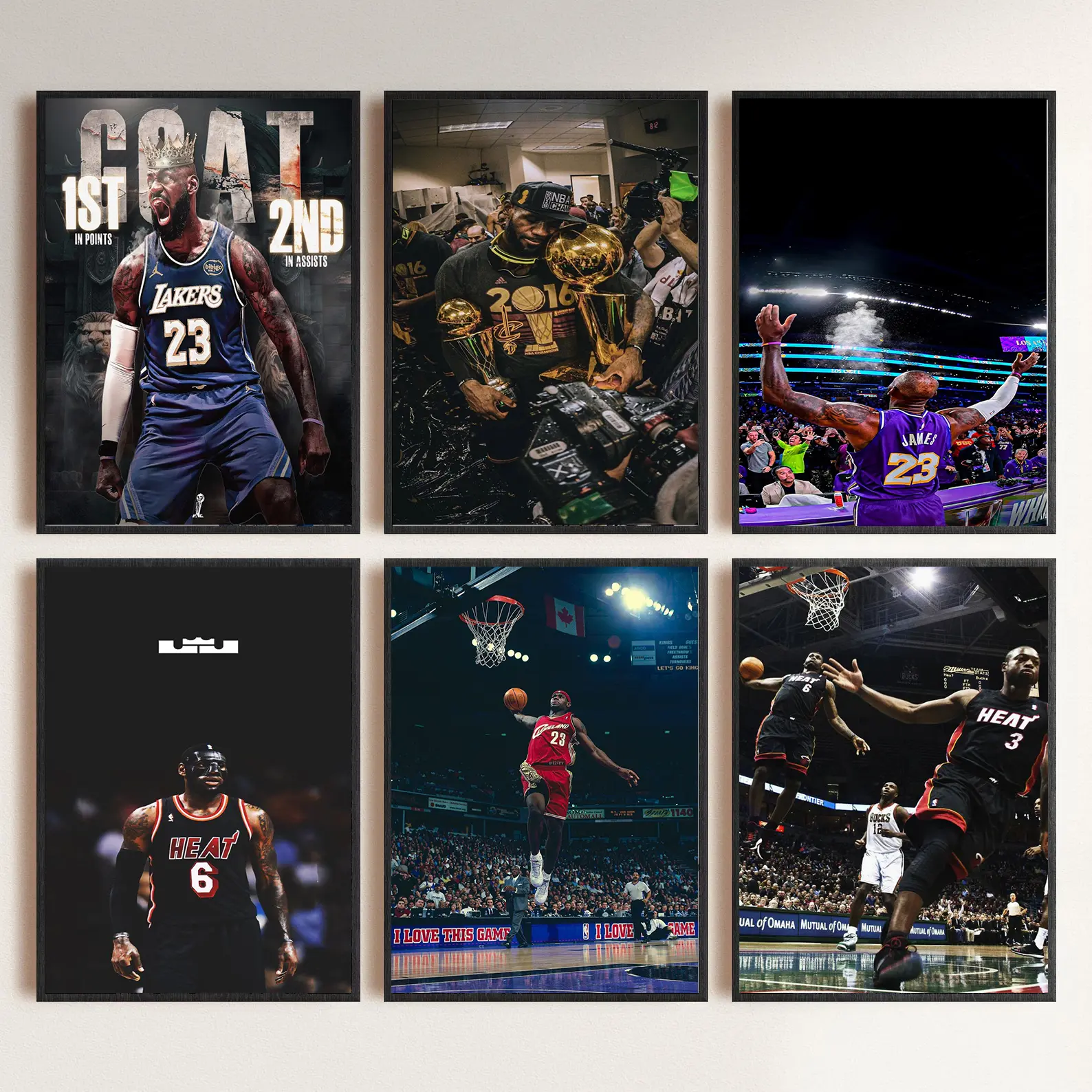 LeBron James Assorted Art Prints Set - Unframed Wall Art, Lakers Basketball Home Decor, Boys' Bedroom Accessories, Home Inspo Daily Source of Inspiration, Gifts for Lakers Fans - Posters & Prints