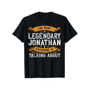 Jonathan Funny Graphic Cotton Tee - Casual Round Neck Short Sleeve T-Shirt for Men, Breathable & Soft Summer Top Unisex Cotton Crew Neck T-Shirt - Comfortable and Breathable Casual T-Shirt - Perfect Gift for Birthdays, Casual Wear, PLUS SIZE
