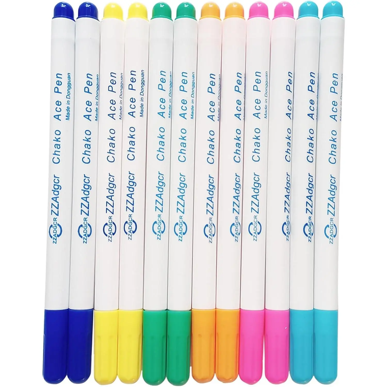 12 count Water-Erasable Fabric Pen Set - 6 Colors for Sewing, Embroidery & DIY Tracing Tools
