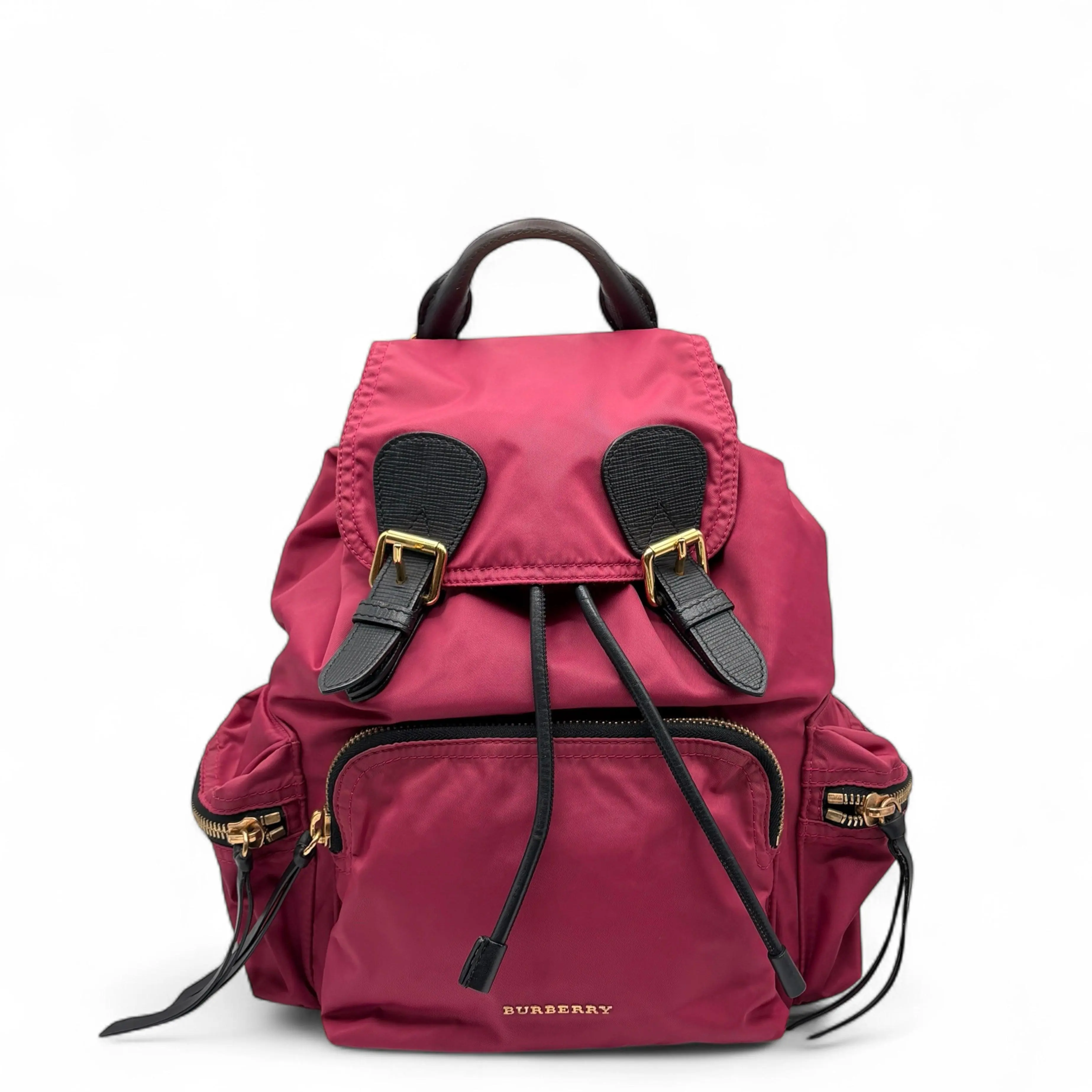 burberry leather backpack purse Black and Wool Occhi Azzurri adjustable straps for a personalized fit Rucksack Burgundy Backpack Purse Pre-owned