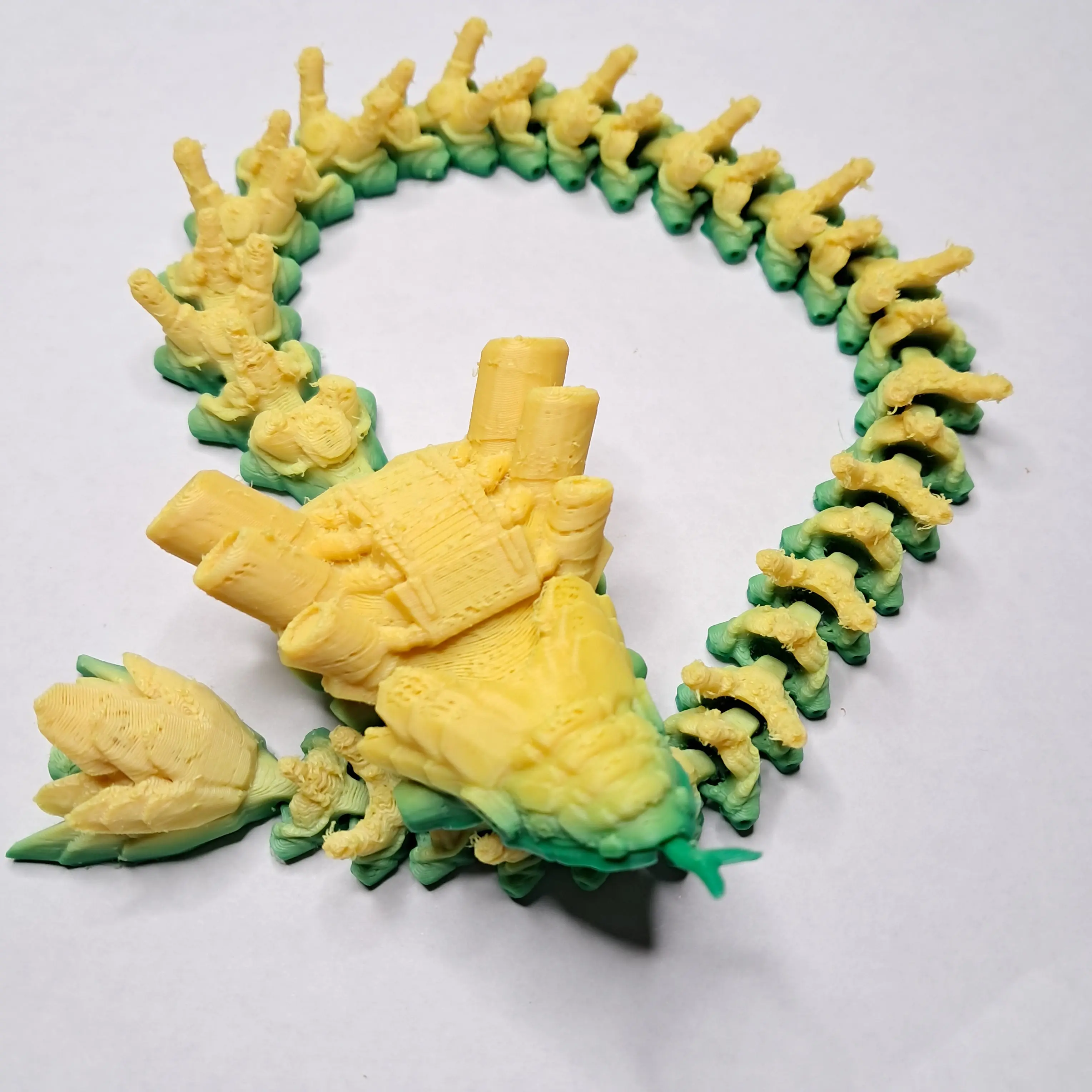 3D Printed Segmented Eco-Friendly Plastic Articulating Bamboo Cobra Robot Fidget Toy - Multiple Colors Stress Relief Novelty Toy for Home, House Decoration, Desktop Decoration