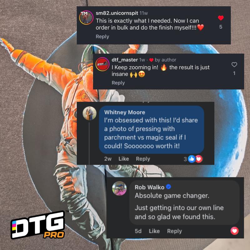 MagicSeal DTF MagicSeal Sheet - Lock DTF Transfers into Shirt Fibers for Vibrant Prints that Last - 500 Presses - DIY Craft Kit