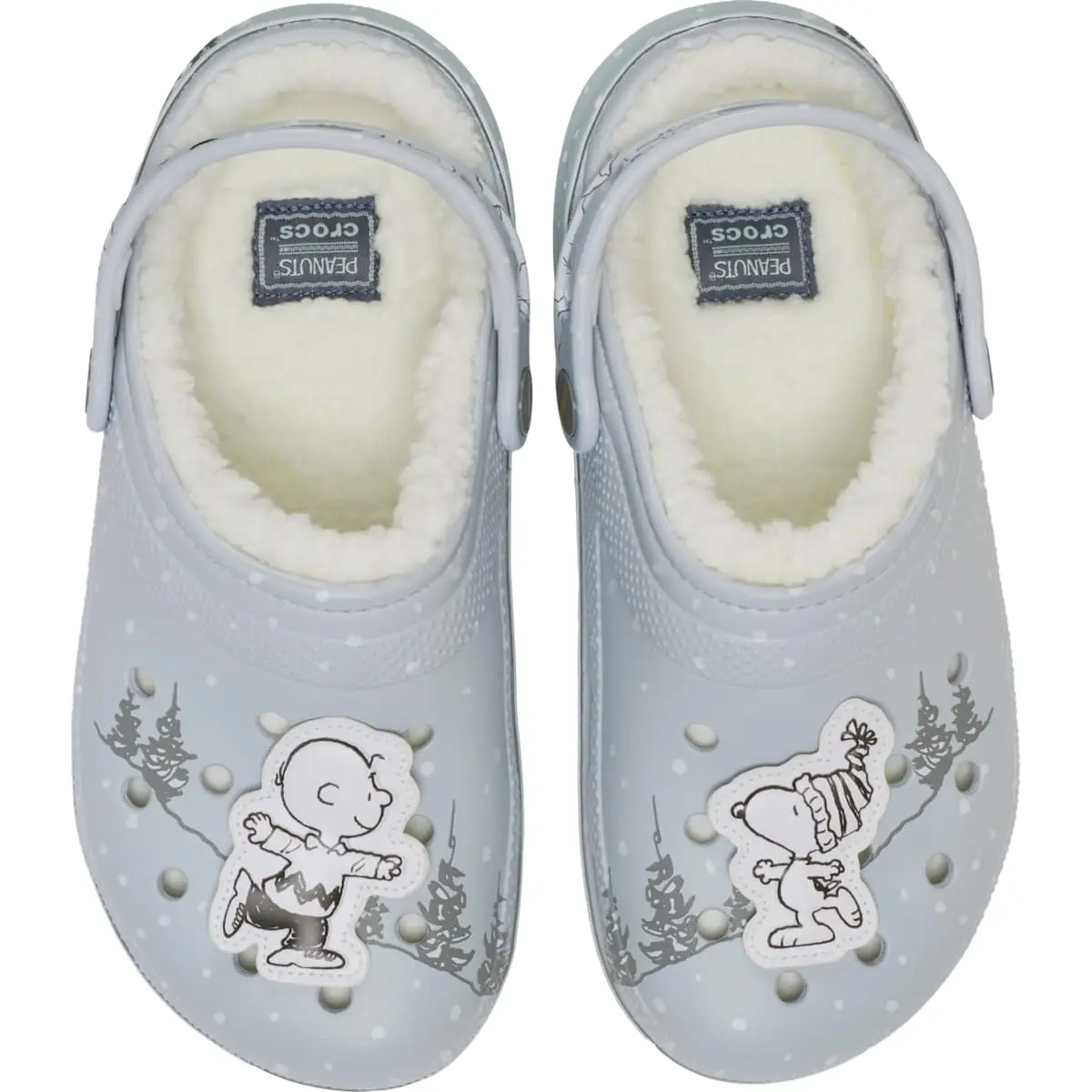 Crocs Adult Peanuts Charlie Brown & Snoopy Holiday Classic Lined Clogs, Fuzzy Slippers