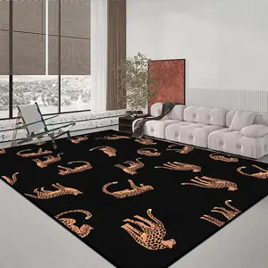 Leopard Pattern Non-slip Floor Mat, 1 Count Rectangle Home Decorative Carpet, Soft Floor Mat for Home Living Room Bedroom Study Room, Animal Print Rug