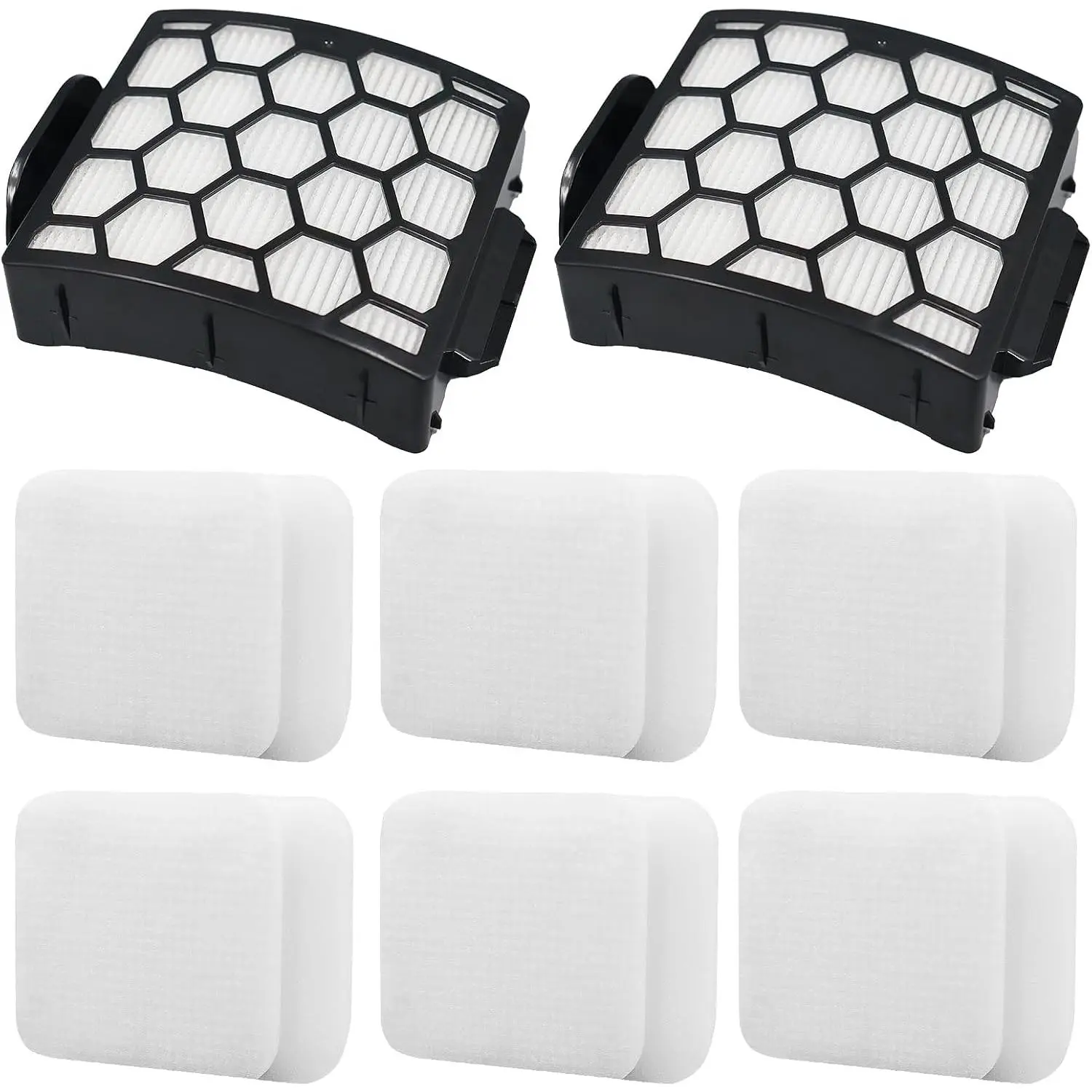 LA502 Replacement filter for Shark LA502, LA322, LA301, LA300, LA455, LA702 Rotator Lift- ADV DuoClean PowerFins Upright Vacuum (2 Filter + 6  + 6 Felt)
