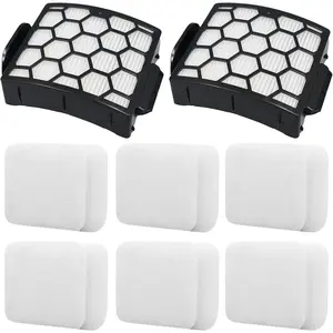 LA502 Replacement filter for Shark LA502, LA322, LA301, LA300, LA455, LA702 Rotator Lift- ADV DuoClean PowerFins Upright Vacuum (2 Filter + 6  + 6 Felt)