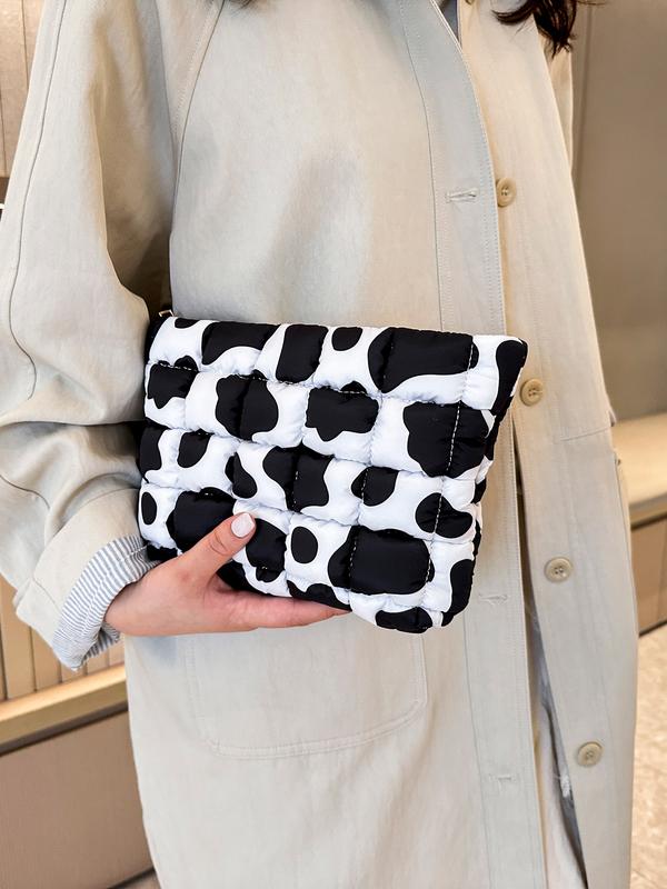 Retro leopard print design fashion cotton-padded makeup bag, Vintage vanity bag, small-scale pleated design casual simple versatile handbag, lightweight small change purse, and fashionable, suitable for daily commuting, shopping and travel, etc. Retro leopard print design fashion cotton-padded makeup bag, Vintage vanity bag, small-scale pleated design casual simple versatile handbag, lightweight small change purse, and fashionable, suitable for daily commuting, shopping and travel, etc.