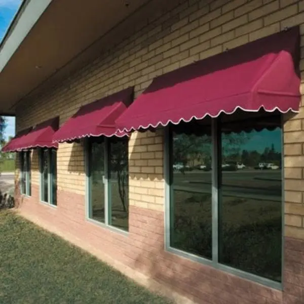 IDM Worldwide Traditional Burgundy Awning (8 ft) - Aluminum Frame, Commercial Grade Hardware, Corrosion Resistant, Ideal for Do It Yourselfers