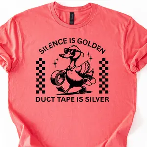 Silence Is Golden Graphic Tshirt, Funny Sarcastic Graphic Tees, Unisex Apparel, Relaxed Fit, Soft Print