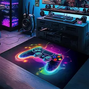 Gamer Rug - Gaming Rug for Boys Bedroom - Gaming Carpet - Colorful Game Gamepad Carpets for Kids Playroom Living Room Decor Sofa Floor Polyester Mat
