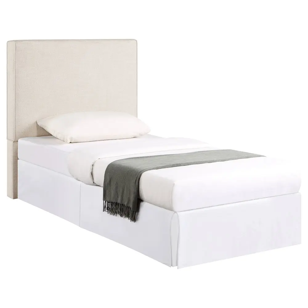 Kosmo Upholstered Twin Panel Headboard - Textured Sand, Pine Wood, Self-Welt Design for Modern Bedroom Headboards